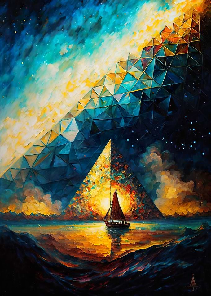 Triangle pyramid painting