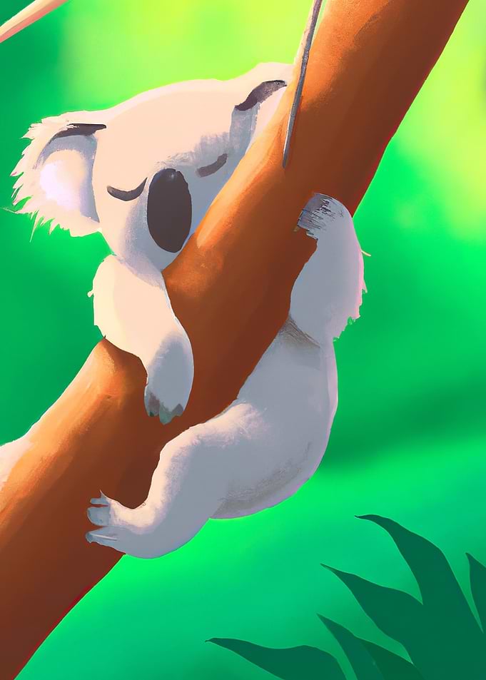 A koala hanging from a tre