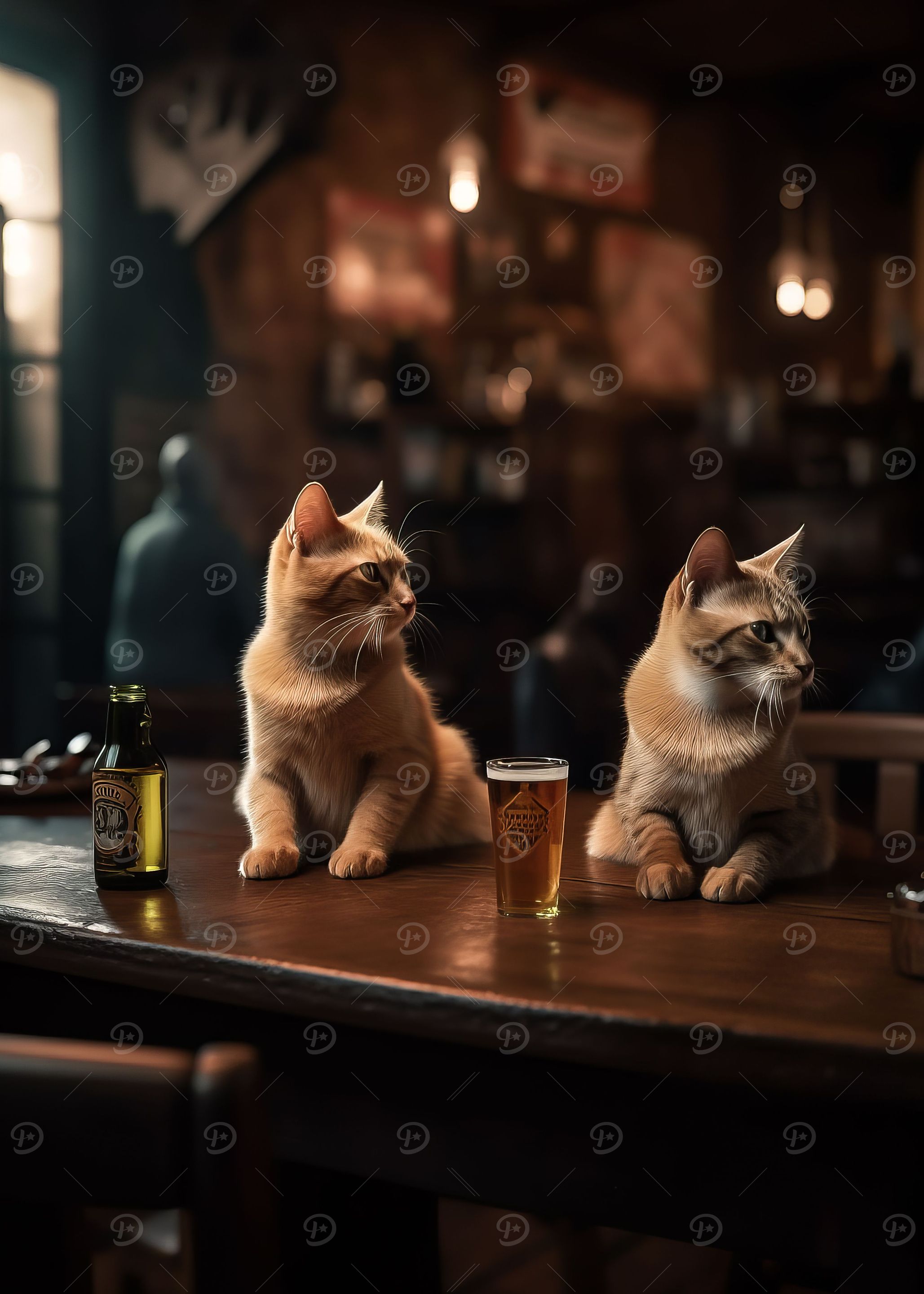 Two Cats Bar Beer Drinking