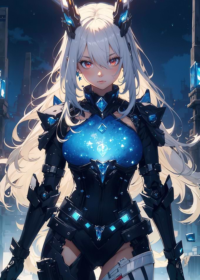 Girl in cyber armor