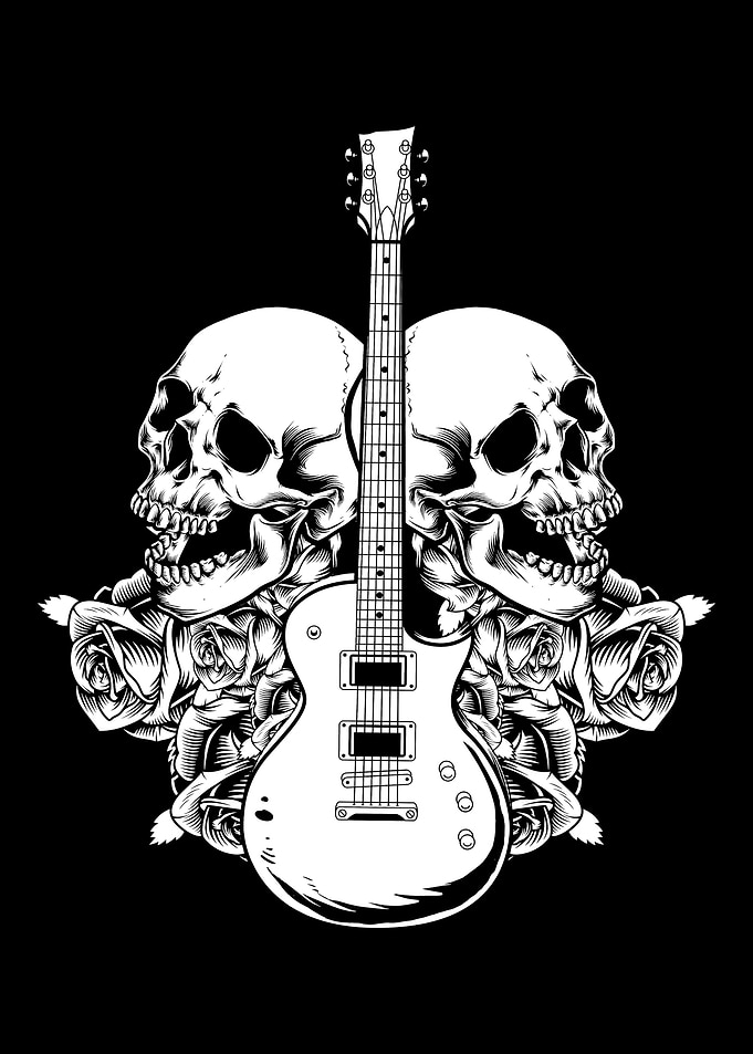Electric Guitar Skull