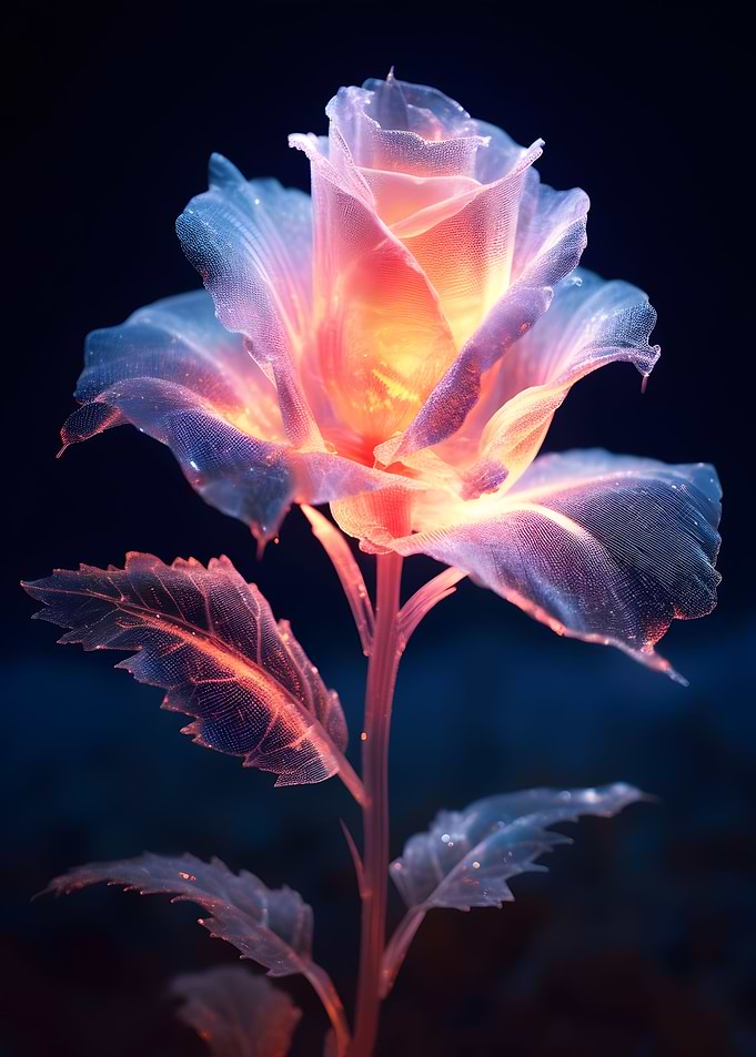 Rainbow Glowing Rose