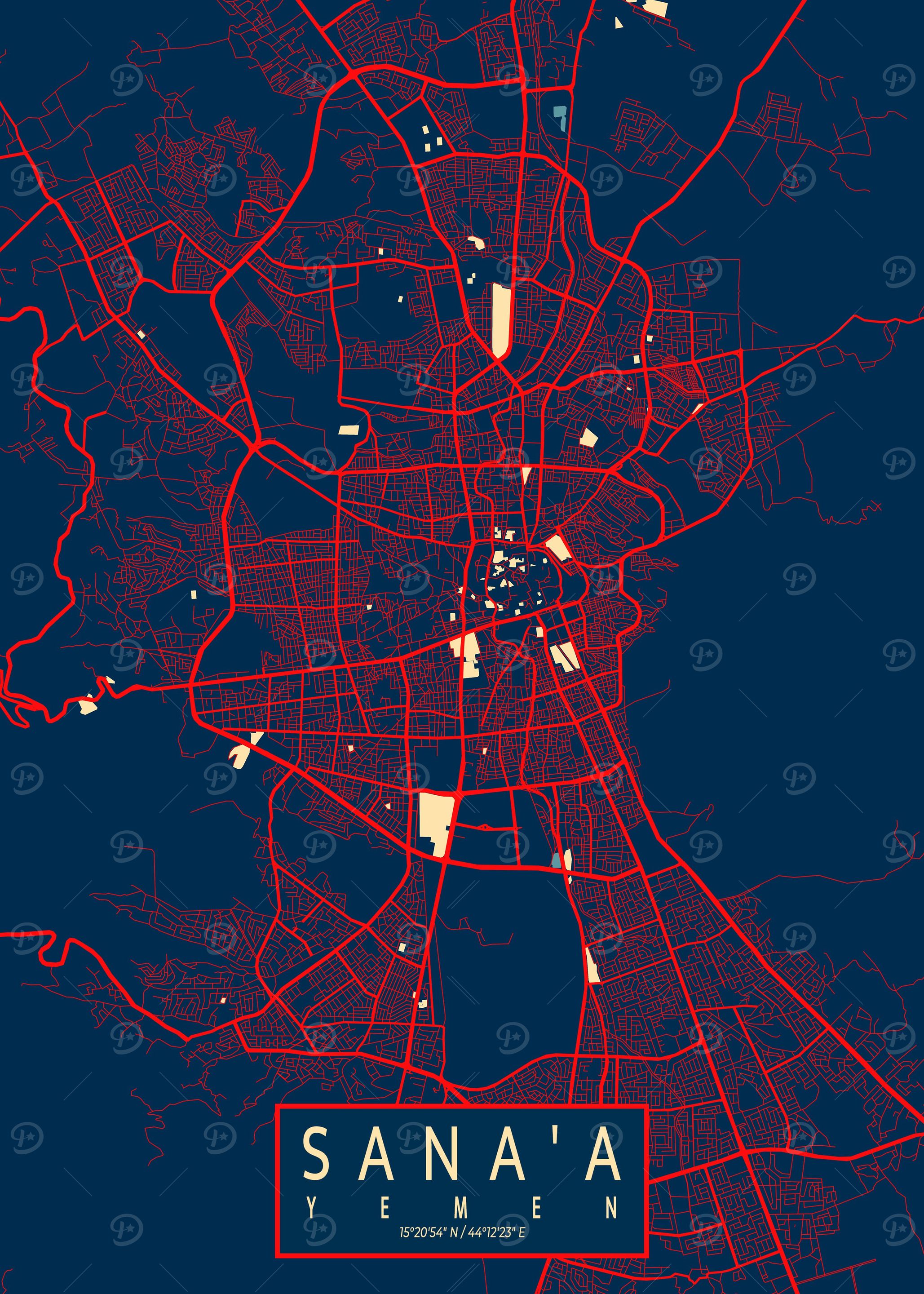 Sanaa City Map Yemen Hope