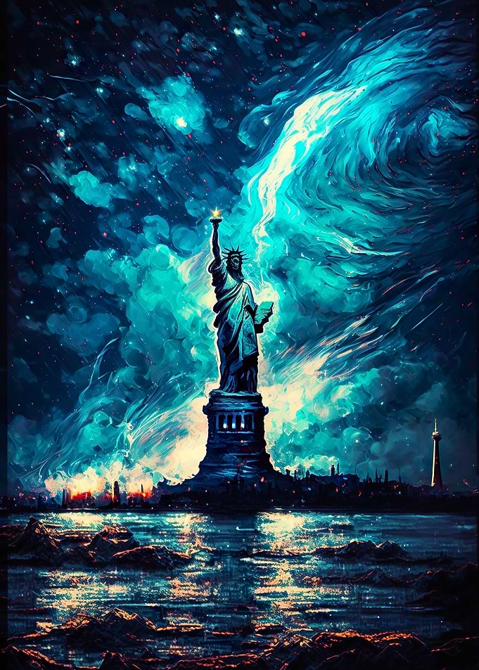 Lady Liberty Oil painting
