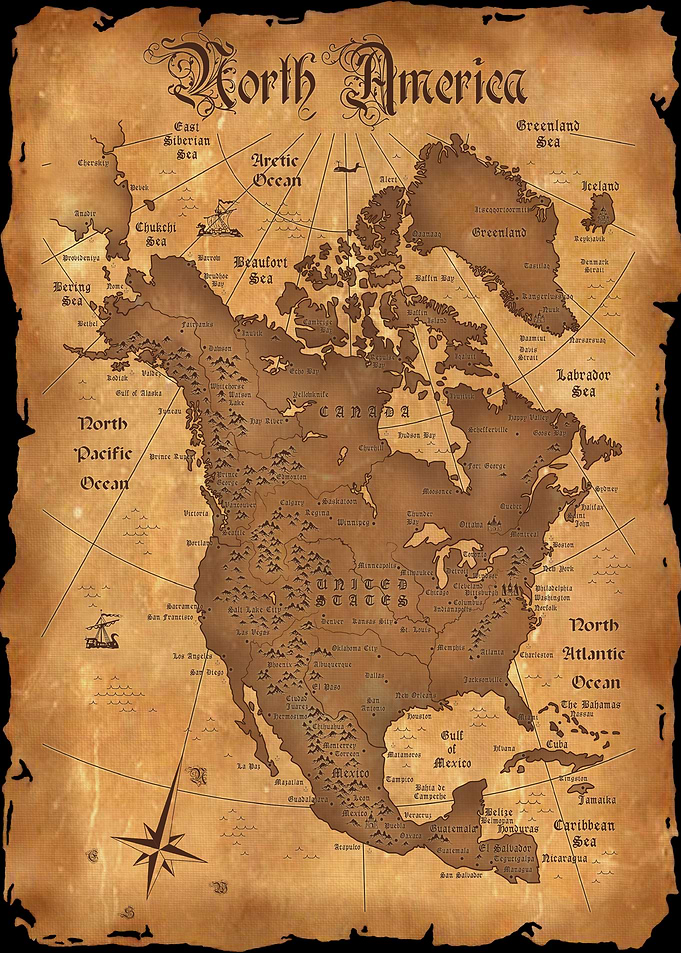 America Old Map