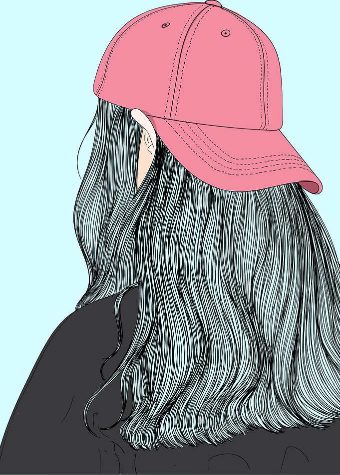 Long Hair Girl Wear a Hat