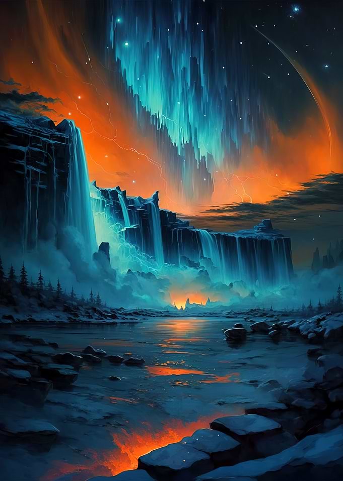 Niagara Falls Orange Sky