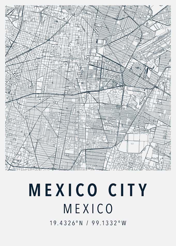 mexico city simple map