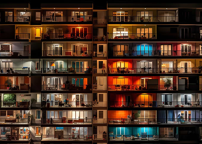 A Nighttime View Balconies