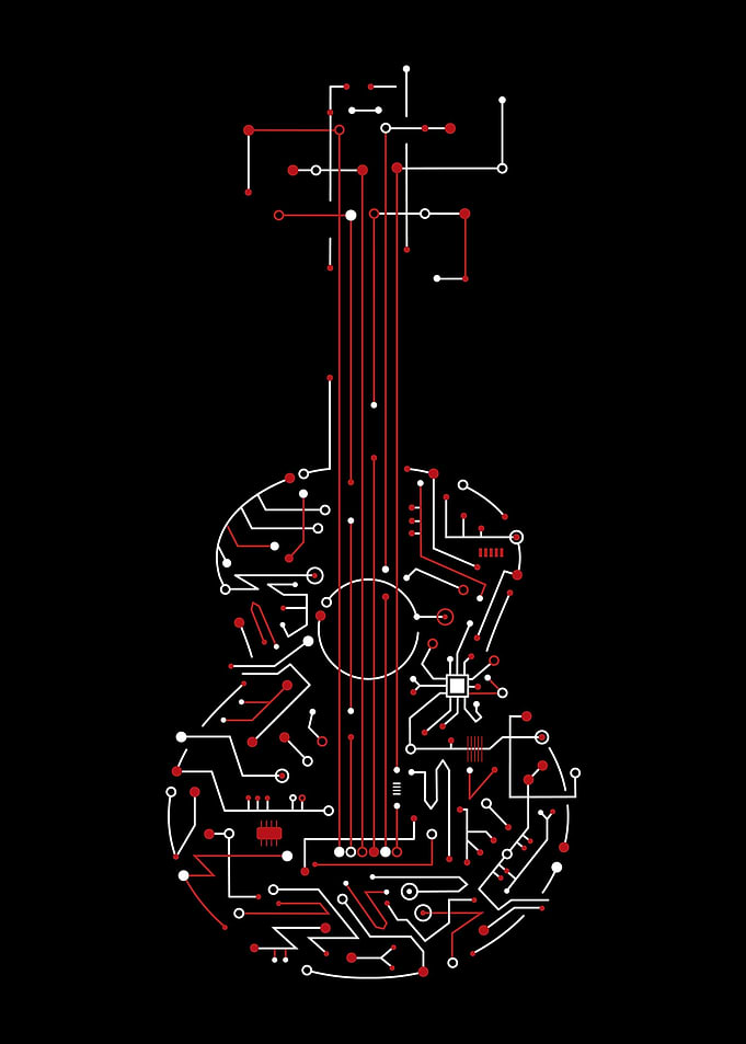 Electrical network guitar