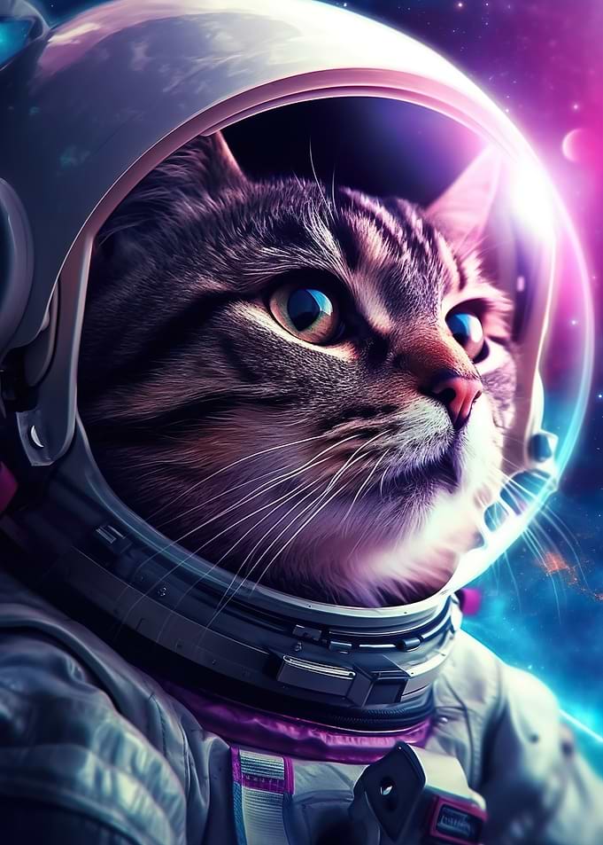 Cat Astronaut Cyberpunk