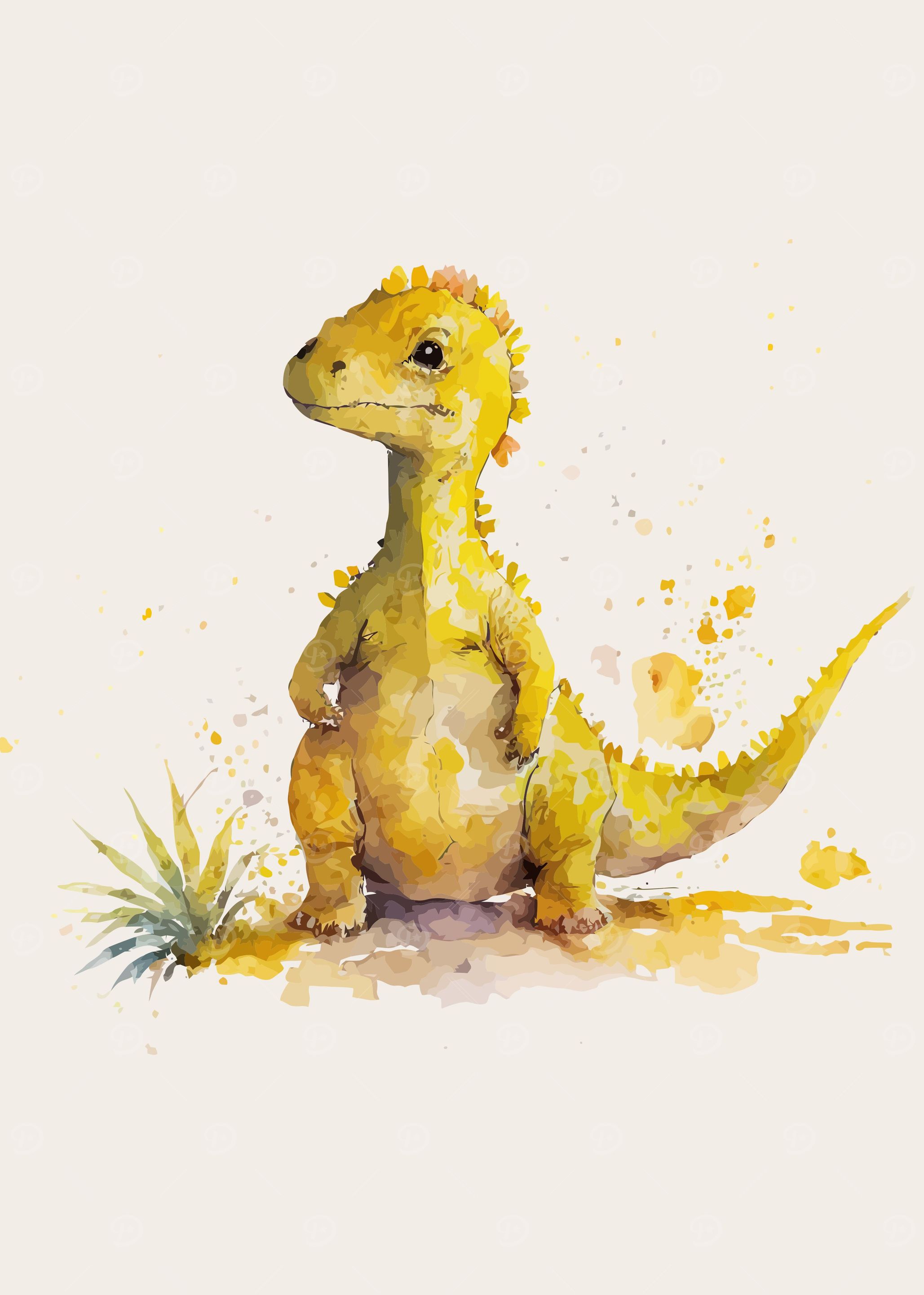 Dinosaurs in watercolor