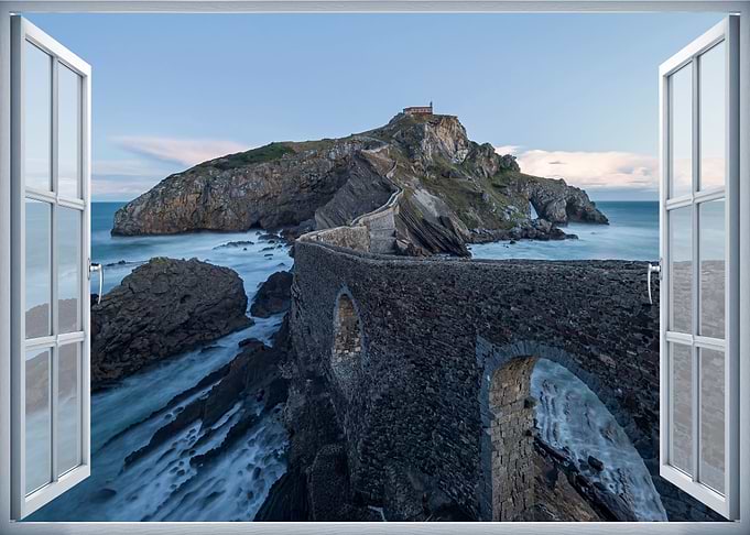 Window view sea landscape