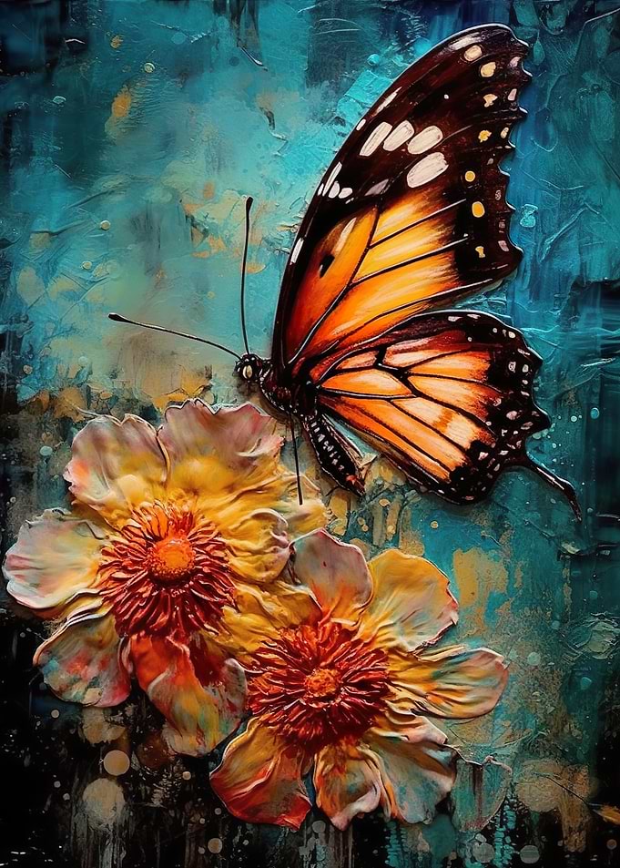 Floral Butterfly painting