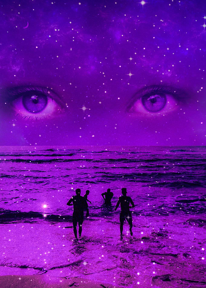 Watching Eye Over Beach