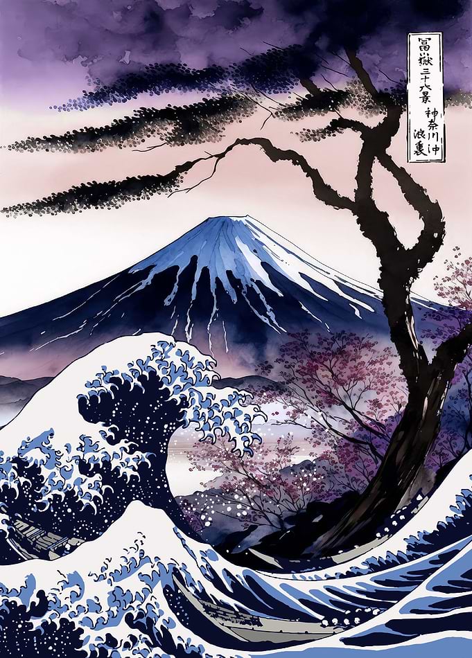 Fuji Mount Hokusai wave