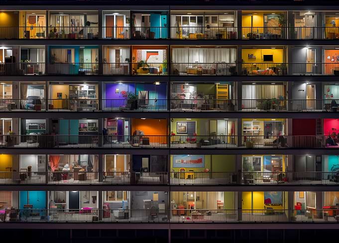 A Nighttime View Balconies