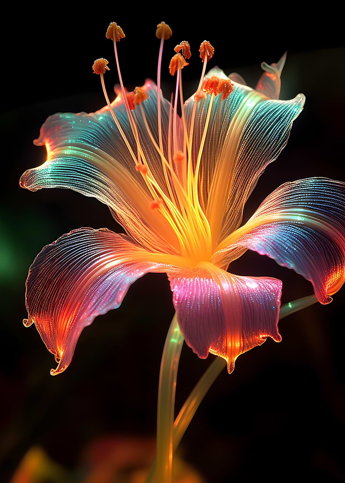 Rainbow Glowing Lily