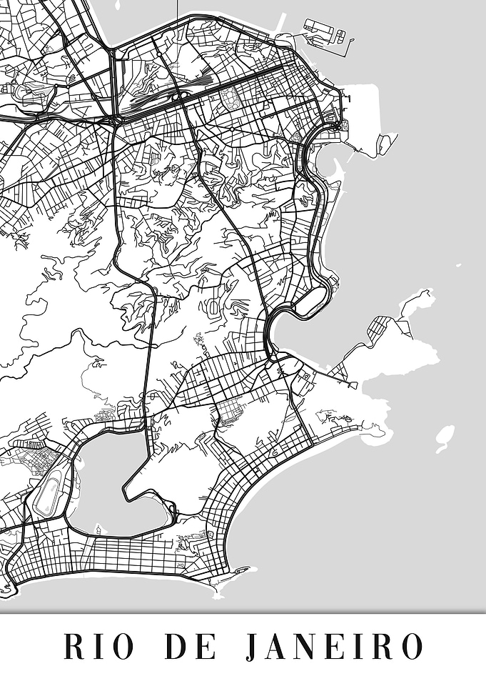 Rio De Janeiro White Map