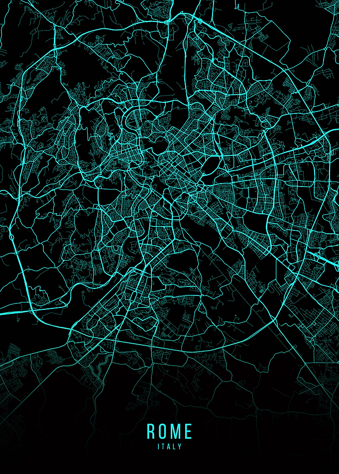 Rome blue map