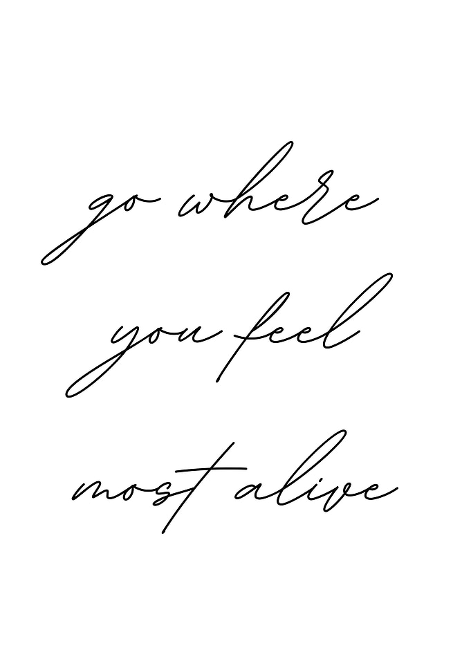 Go Where You Feel Alive
