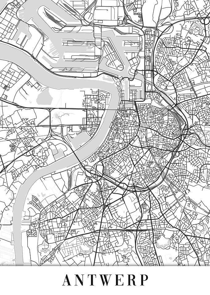 Antwerp White Map