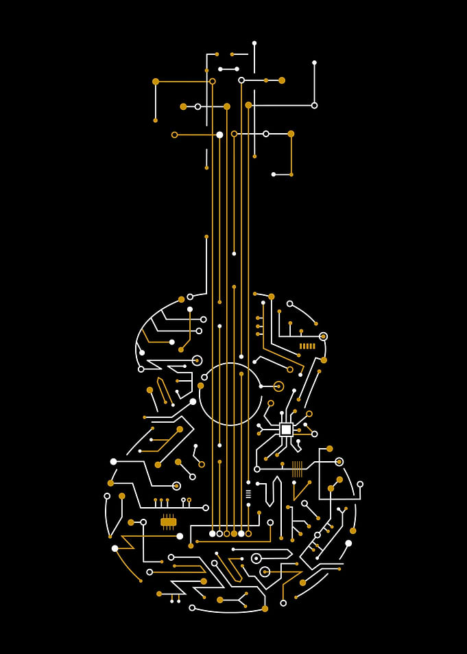 Electrical network guitar