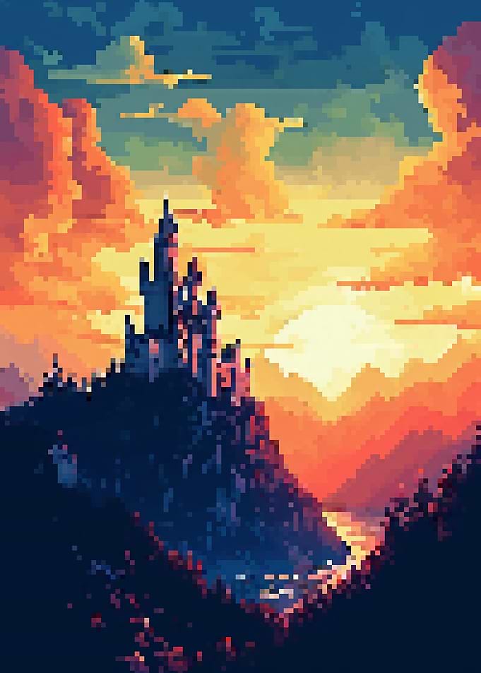 Neuschwanstein pixel art