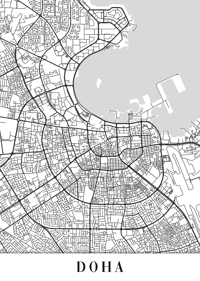 Doha White Map
