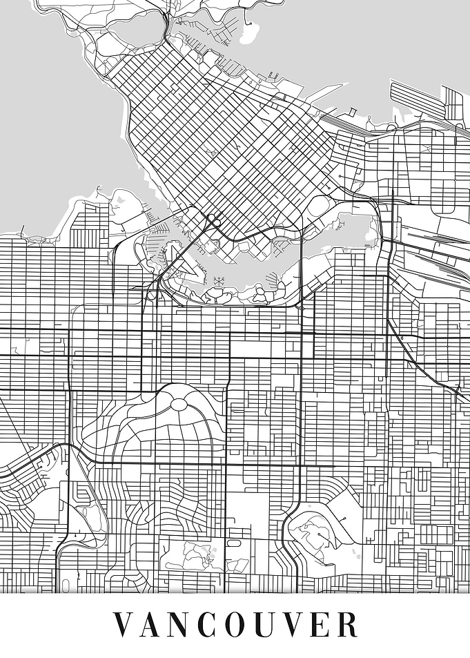 Vancouver White Map
