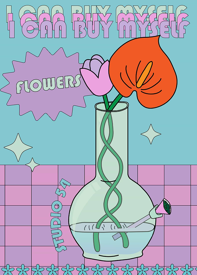 Flower vase artwork