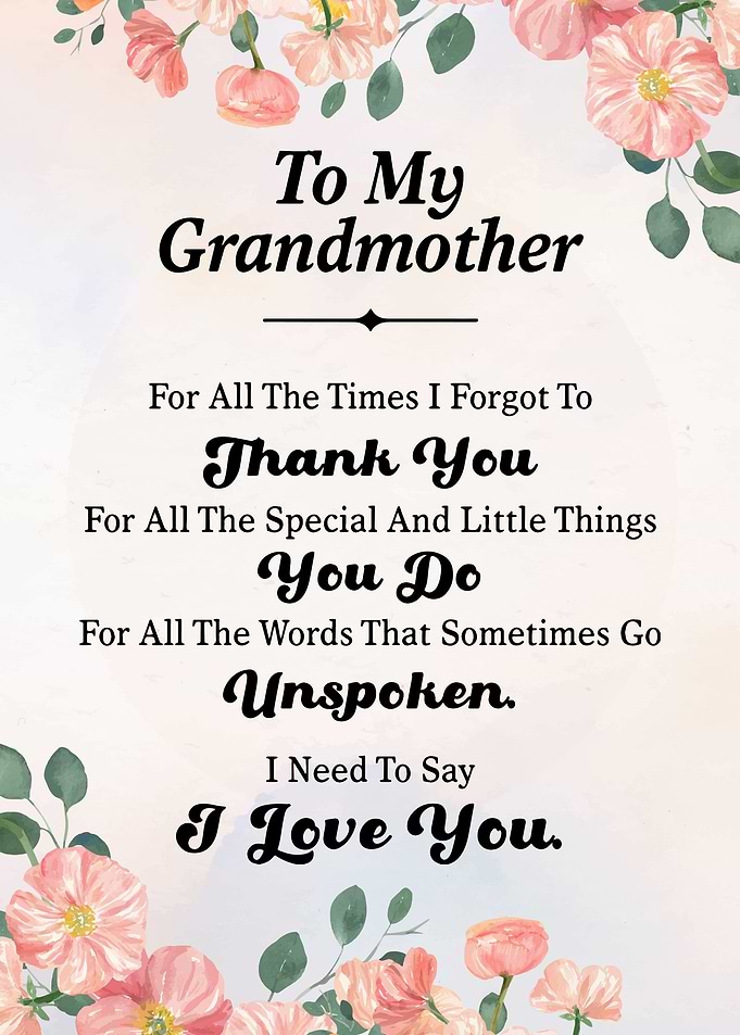 To My Grandmother