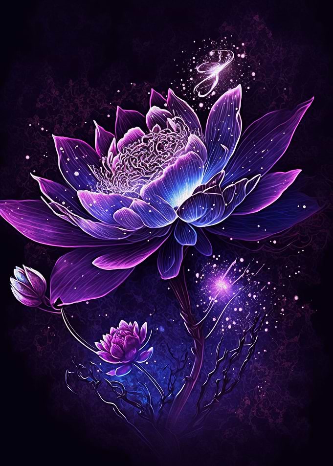 Neon Oil Painting Flower