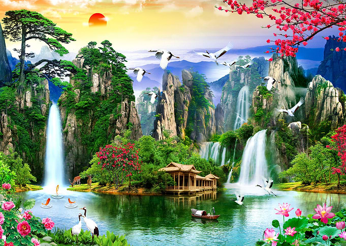 Asian Landscape Sunset