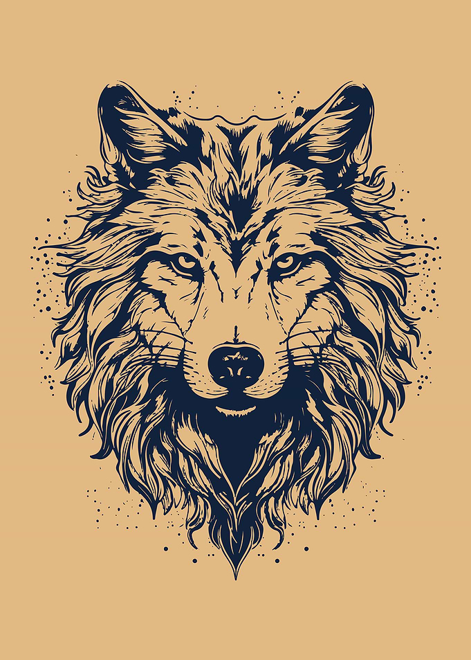 wolf head retro
