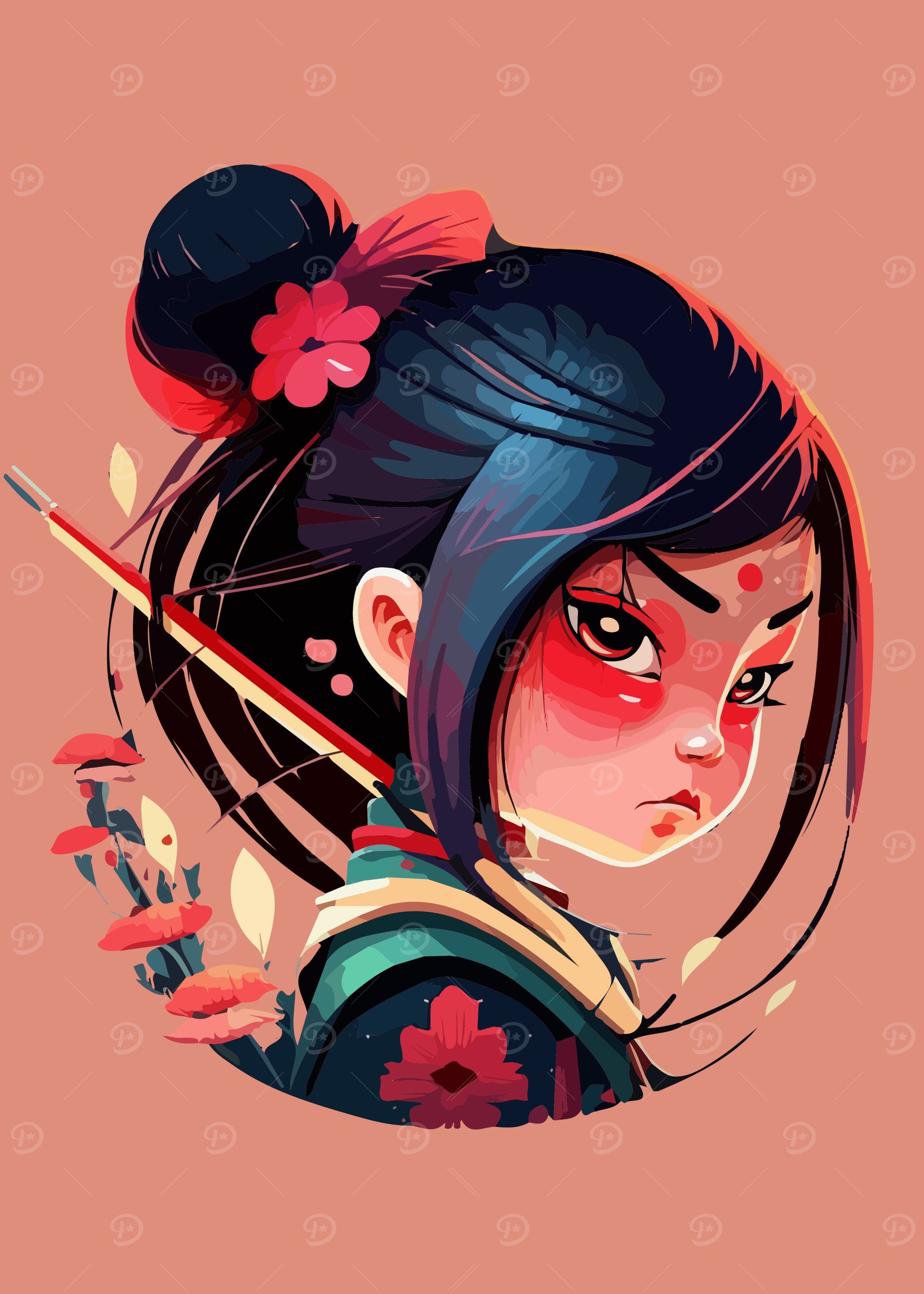 Cute Samurai Japanese Girl