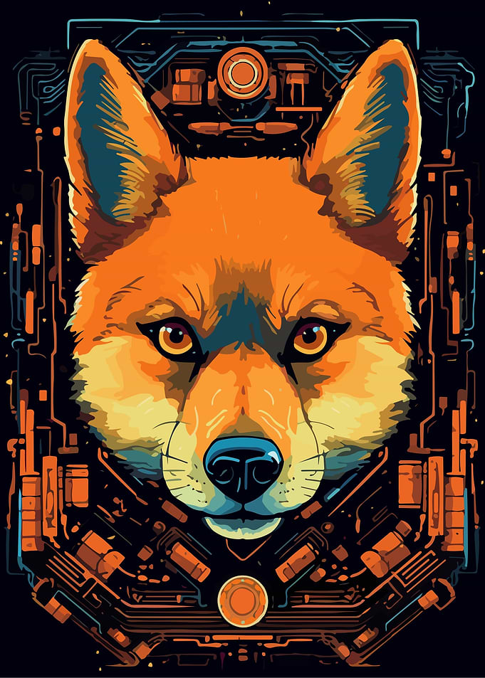 Shiba Inu Dog Cyberpunk