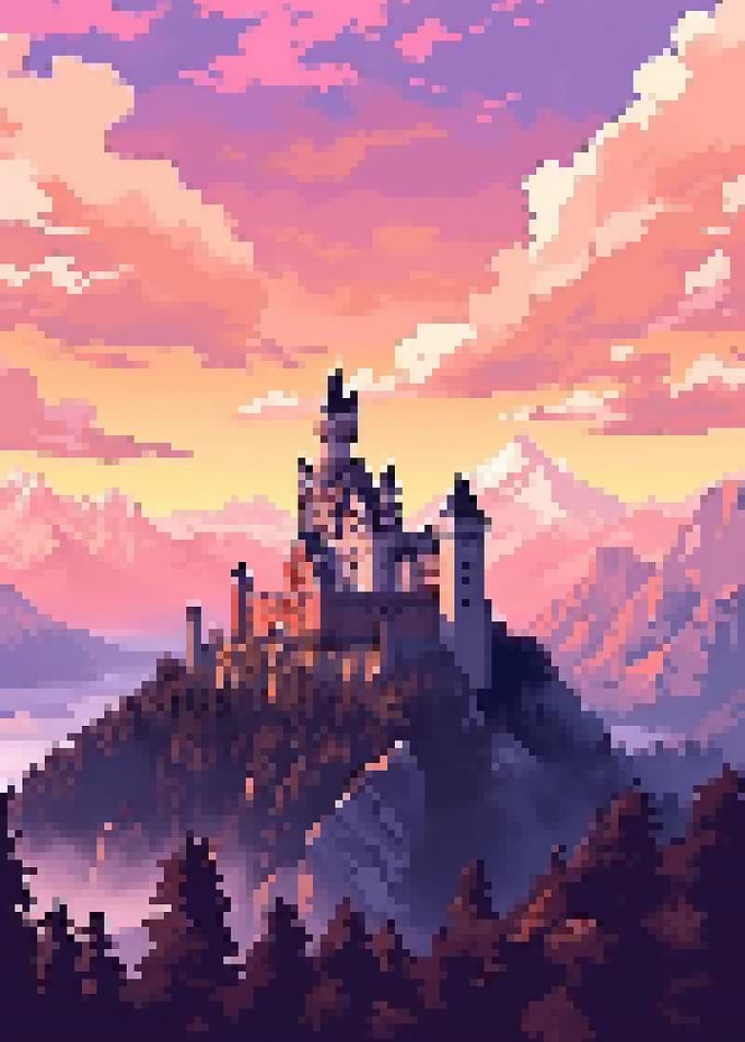 Neuschwanstein pixel art