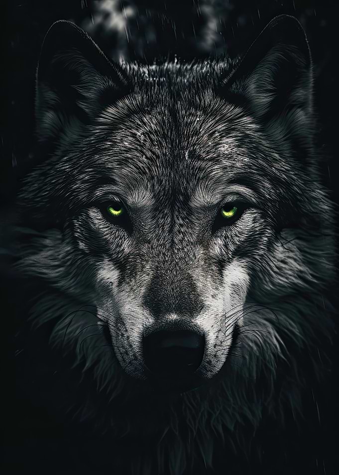 Wolf face portrait