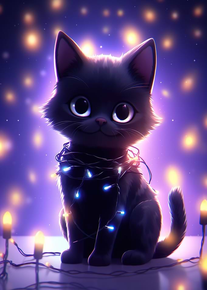 Cat Kitten Christmas Light