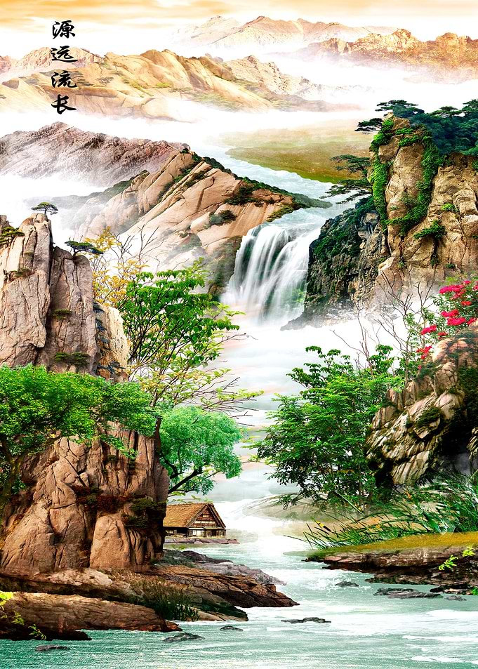 Asian Landscape waterfall