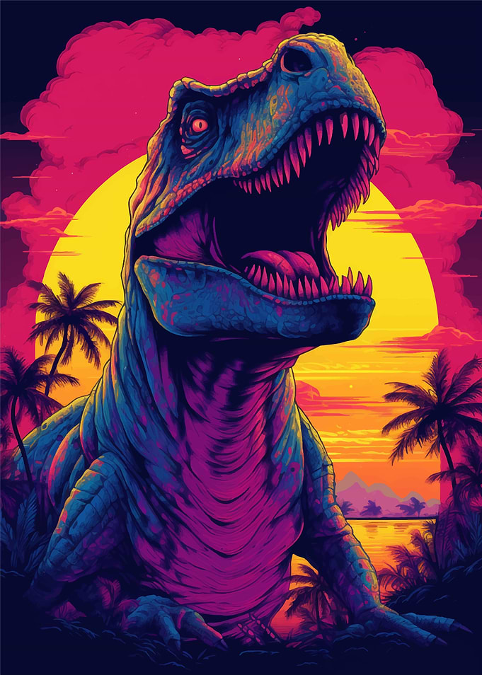 Dinosaur T Rex Sunset Dino