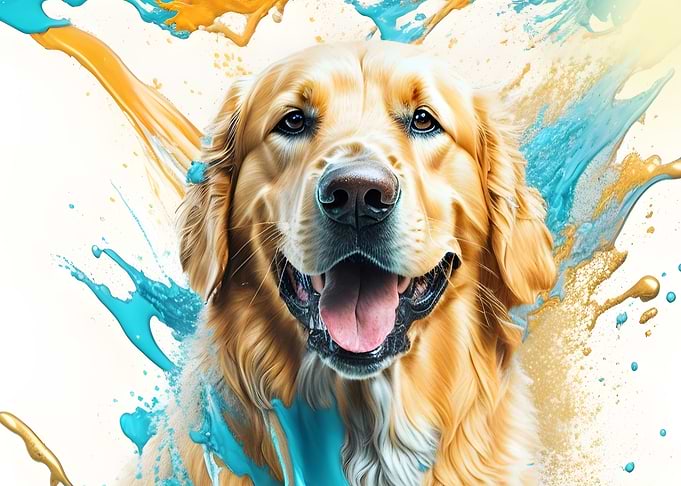 Colorful Golden Retriever