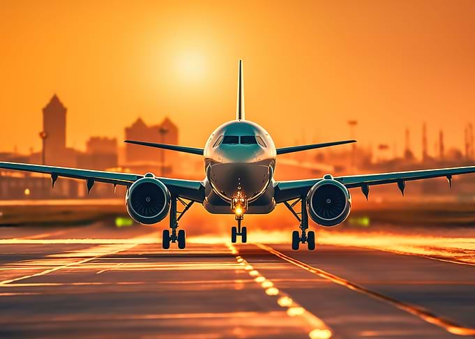 Plane sunset