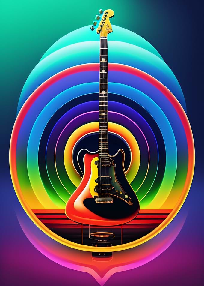 circle the guitar