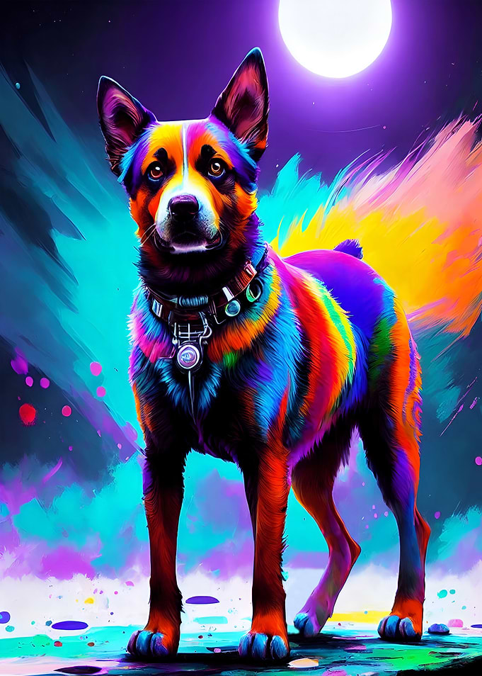 ABSTRACT COLORFUL DOG