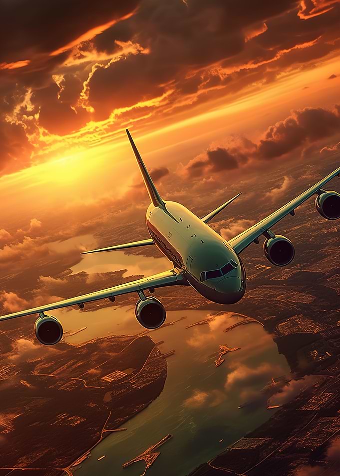 Plane sunset