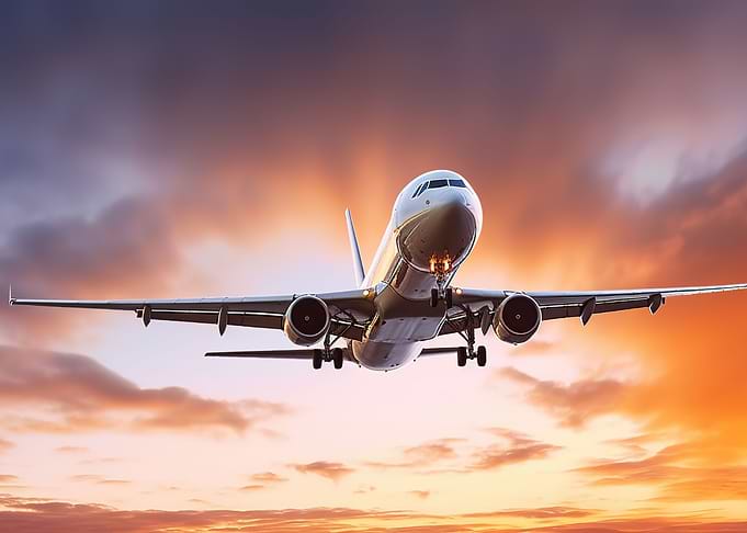 Plane sunset