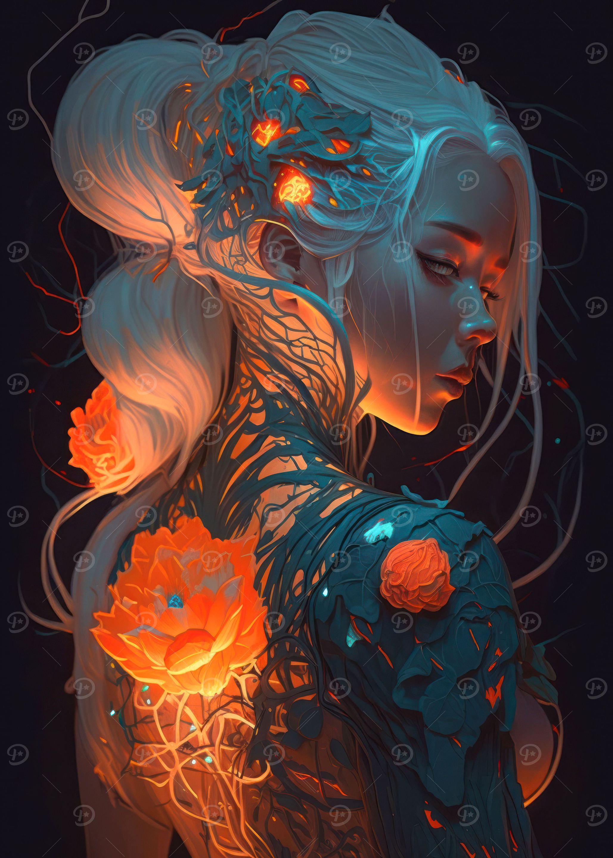 Floral Cyberpunk Girl