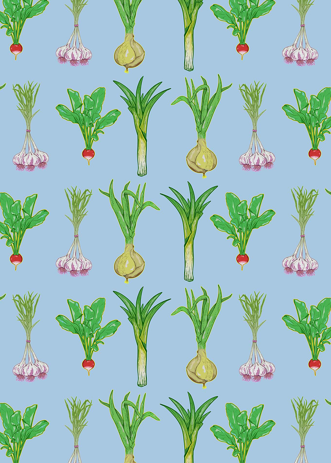 Vegetable Pattern Garlic